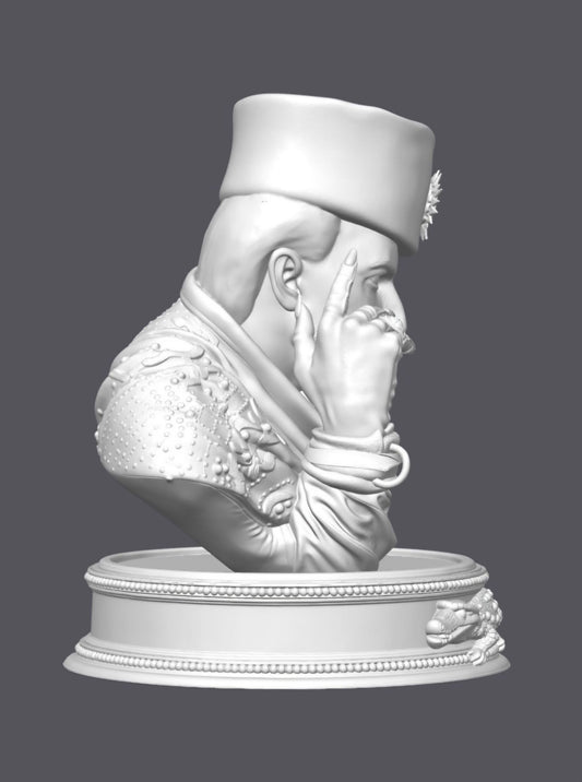 Busto de Tino Casal, lágrimas de cocodrilo — Escultura decorativa artesanal | Atenea