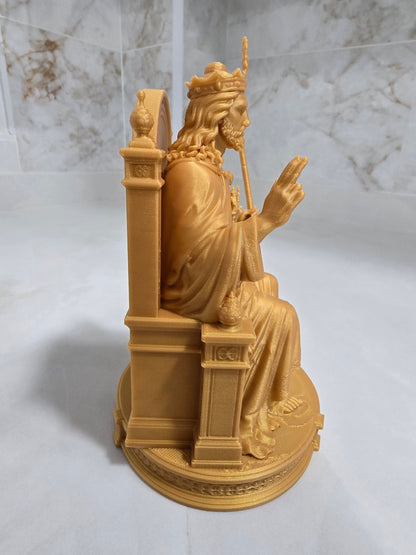 Jesús sentado en el trono — Escultura decorativa artesanal | Atenea