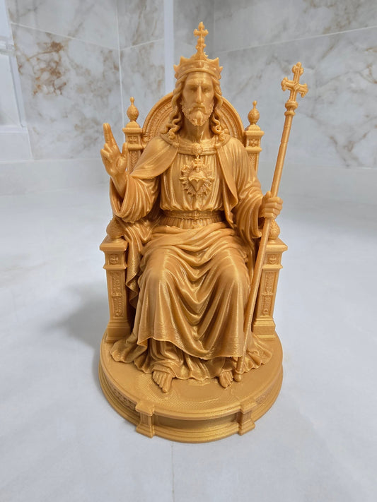 Jesús sentado en el trono — Escultura decorativa artesanal | Atenea