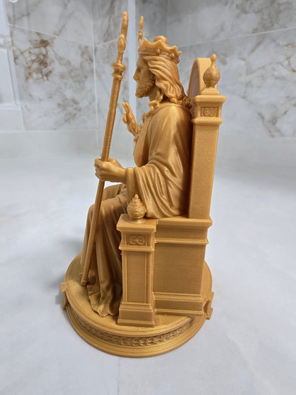 Jesús sentado en el trono — Escultura decorativa artesanal | Atenea
