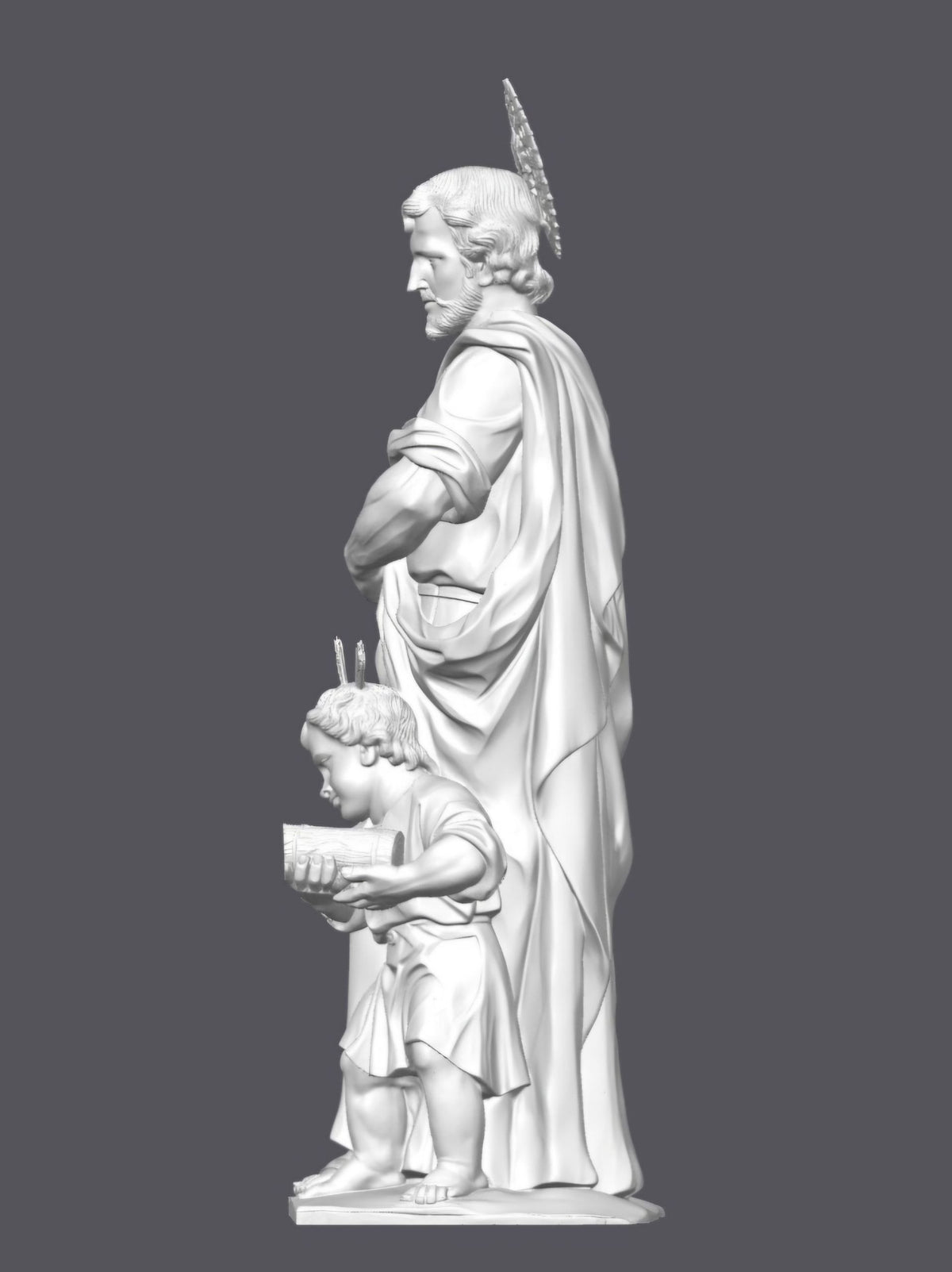 San José con niño — Escultura decorativa artesanal | Atenea