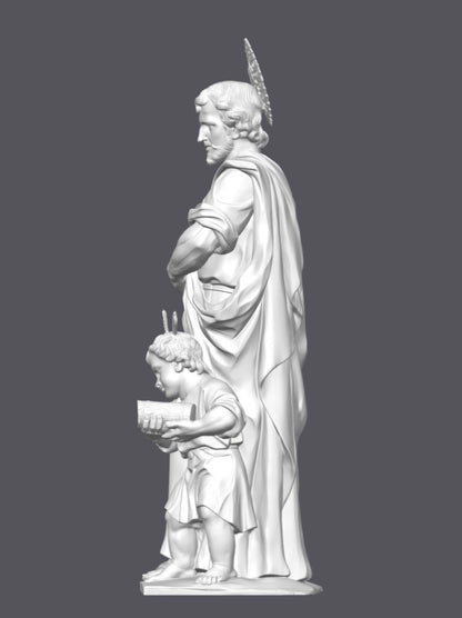 San José con niño — Escultura decorativa artesanal | Atenea