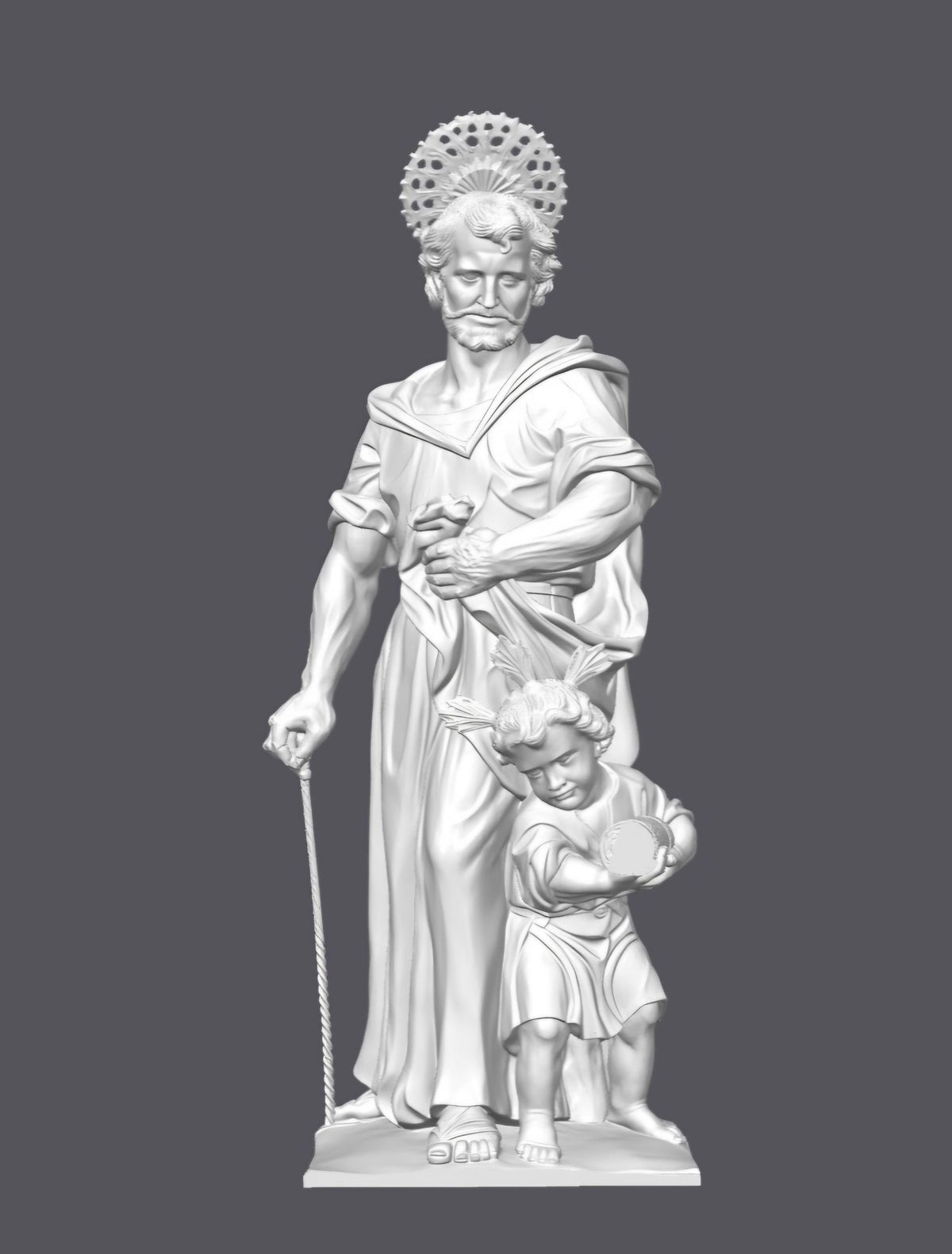 San José con niño — Escultura decorativa artesanal | Atenea