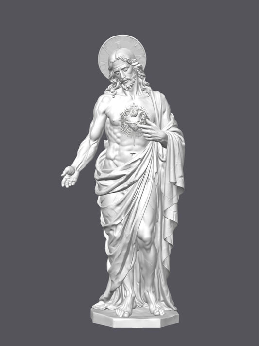Cristo, Sagrado corazón — Escultura decorativa artesanal | Atenea