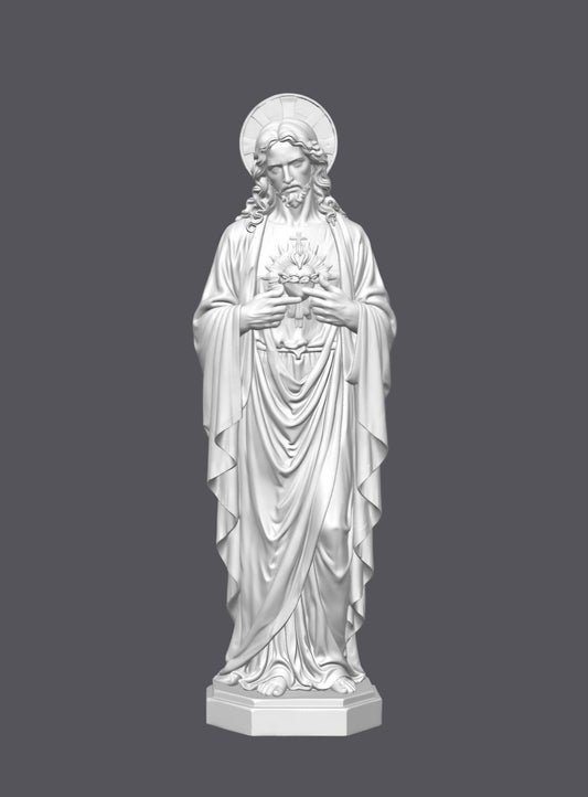 Cristo, Sagrado corazón — Escultura decorativa artesanal | Atenea
