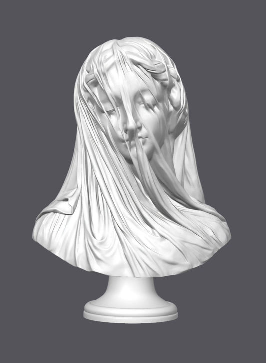 Virgen velada — Escultura decorativa artesanal | Atenea