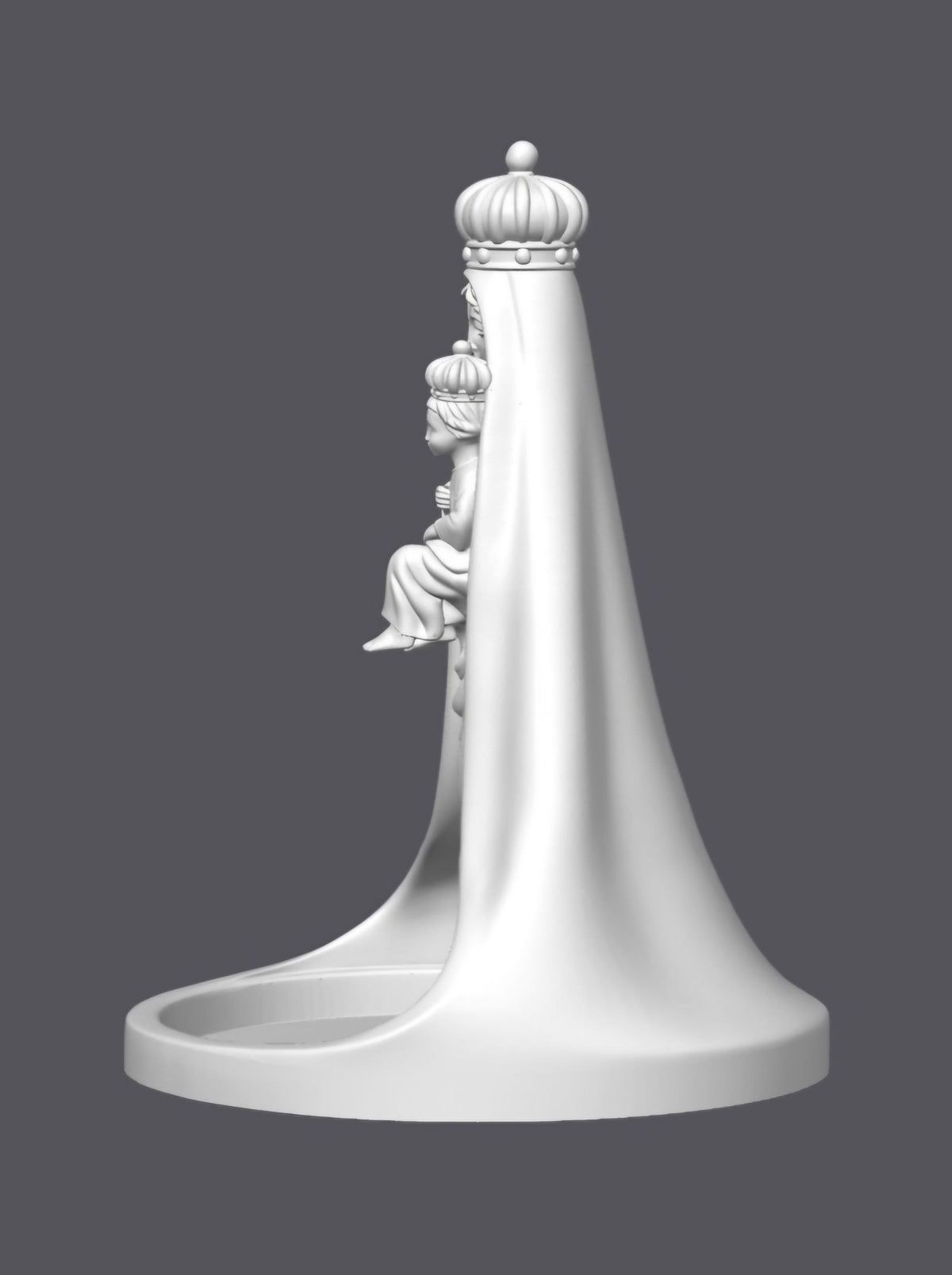 Porta rosario Virgen con niño — Escultura decorativa artesanal | Atenea