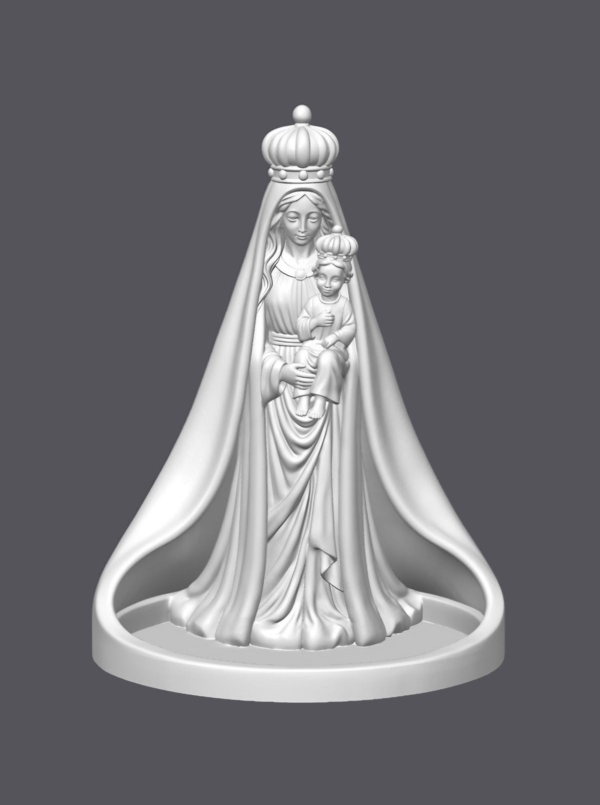 Porta rosario Virgen con niño — Escultura decorativa artesanal | Atenea