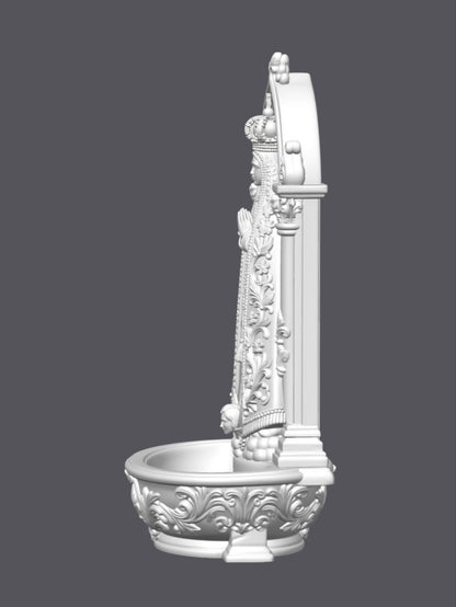 Porta rosario Virgen — Escultura decorativa artesanal | Atenea