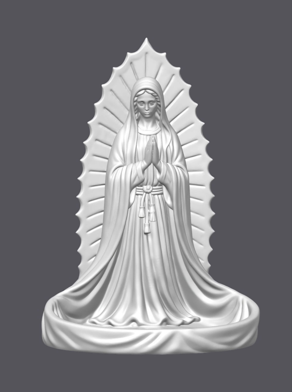 Porta rosario Virgen de Guadalupe — Escultura decorativa artesanal | Atenea