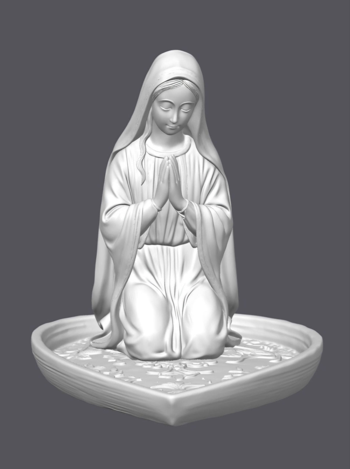 Porta rosario Virgen orando — Escultura decorativa artesanal | Atenea