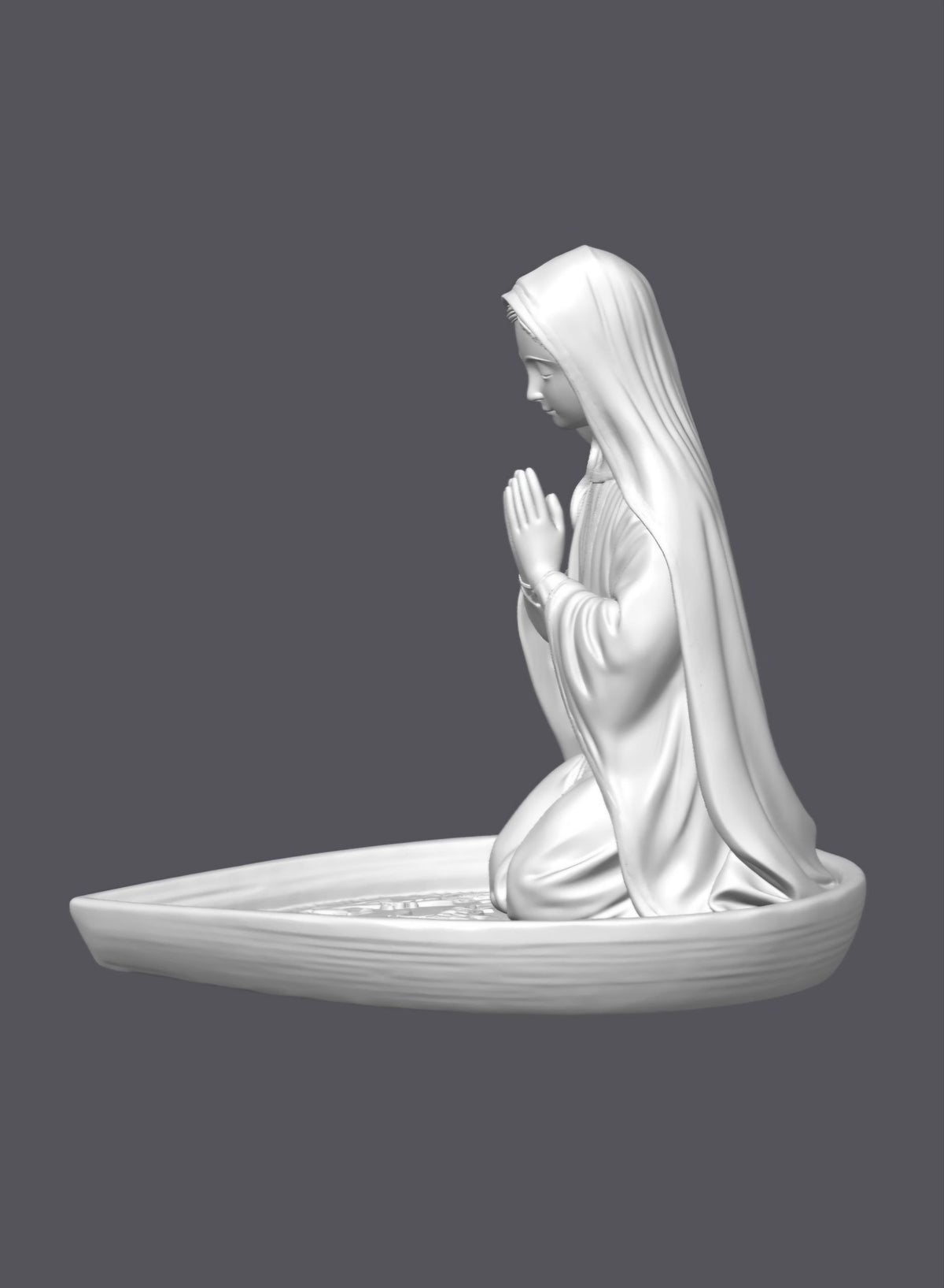 Porta rosario Virgen orando — Escultura decorativa artesanal | Atenea