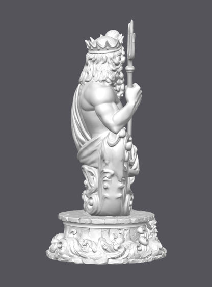 Busto de Poseidón con peana — Escultura decorativa artesanal | Atenea