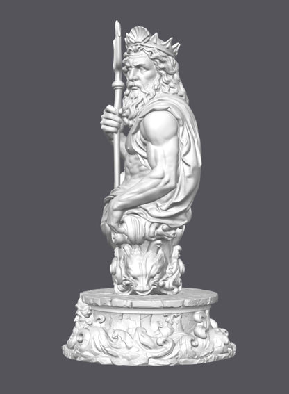 Busto de Poseidón con peana — Escultura decorativa artesanal | Atenea