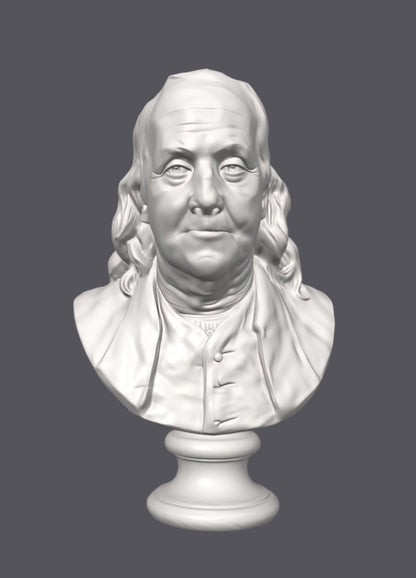 Busto de Benjamin Franklin — Escultura decorativa artesanal | Atenea