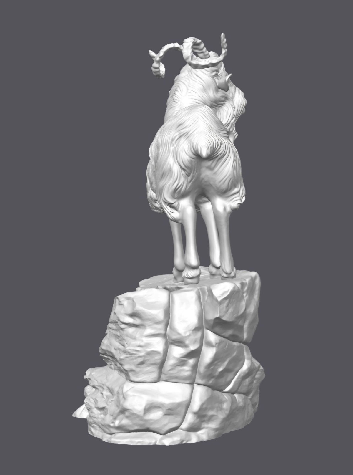 Cabra napolitana sobre risco — Escultura decorativa artesanal | Atenea
