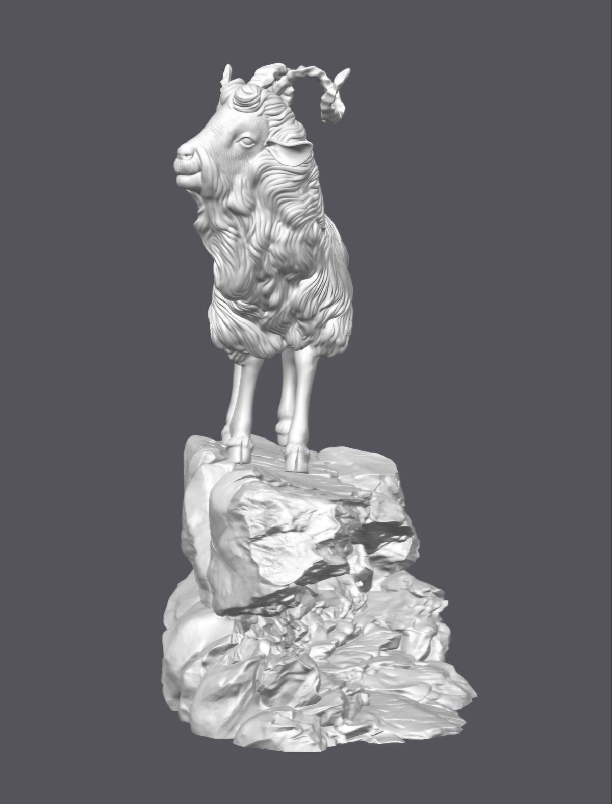 Cabra napolitana sobre risco — Escultura decorativa artesanal | Atenea