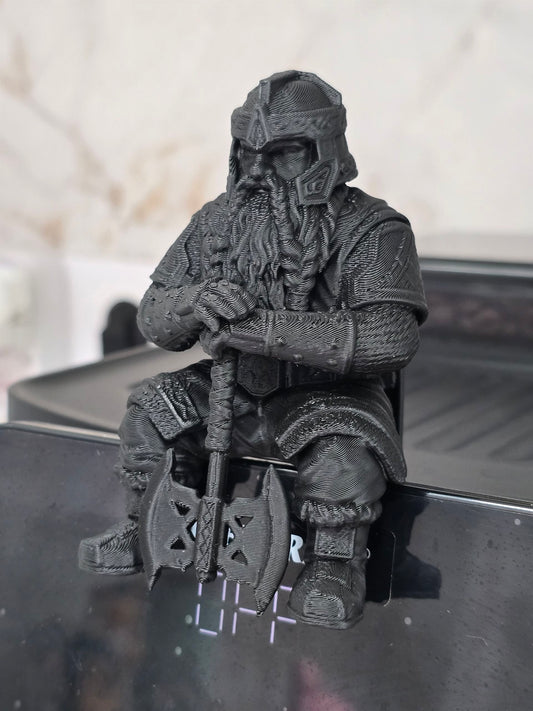 Figura de monitor de Gimli, El señor de los anillos — Escultura decorativa artesanal| Atenea