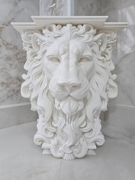 Estante o ménsula para router de león — Escultura decorativa artesanal | Atenea