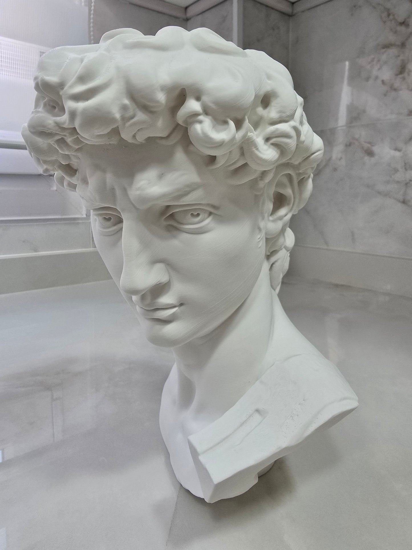 Busto de David, escultura de Miguel Ángel — Escultura decorativa artesanal | Atenea