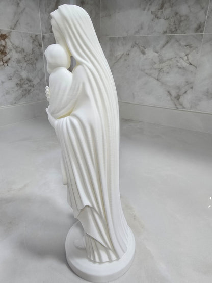 Virgen María con niño — Escultura decorativa artesanal | Atenea