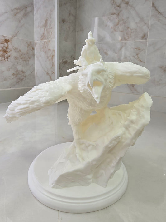 Gandalf sobre Gwaihir, El señor de los anillos — Escultura decorativa artesanal | Atenea