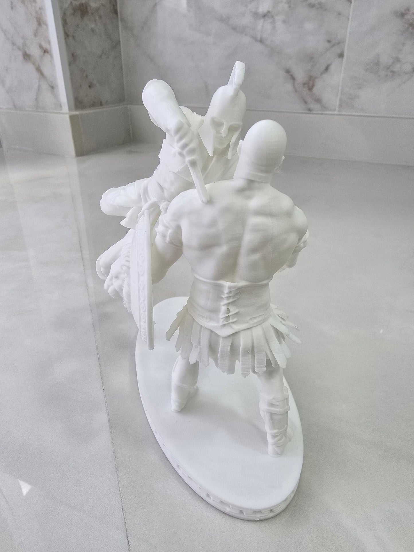 Aquiles vs Boagrius — Escultura decorativa artesanal | Atenea