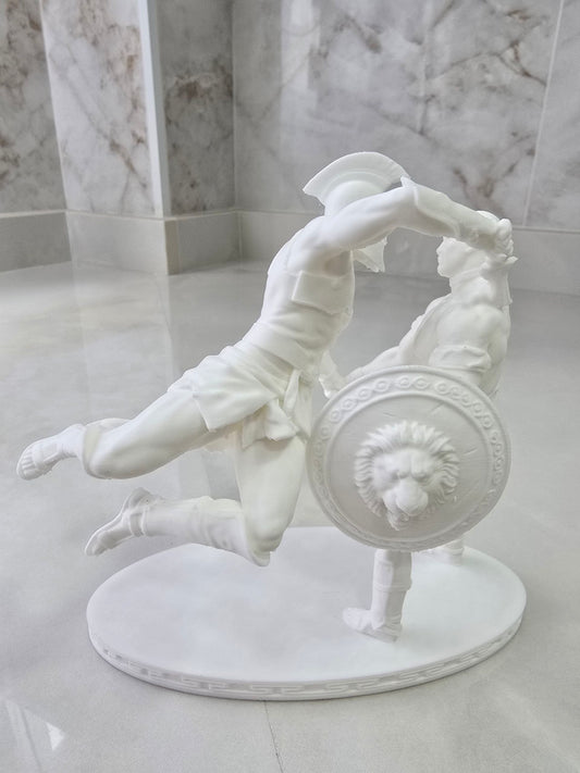 Aquiles vs Boagrius — Escultura decorativa artesanal | Atenea