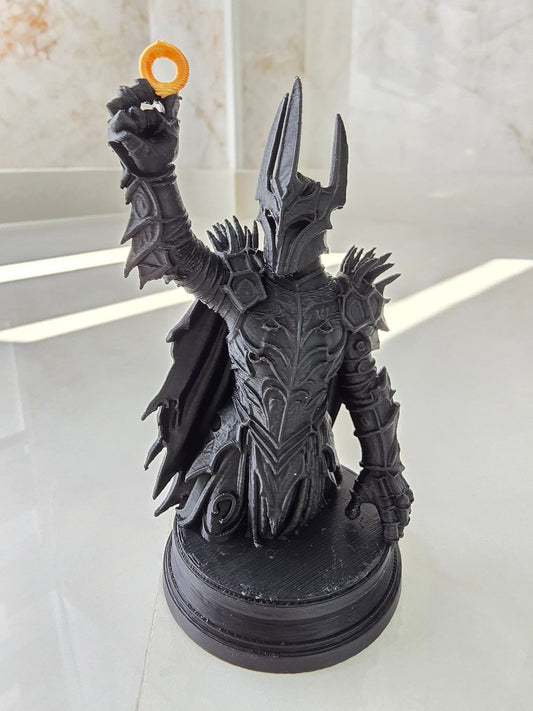 Busto de Sauron, El señor de los anillos — Escultura decorativa artesanal | Atenea