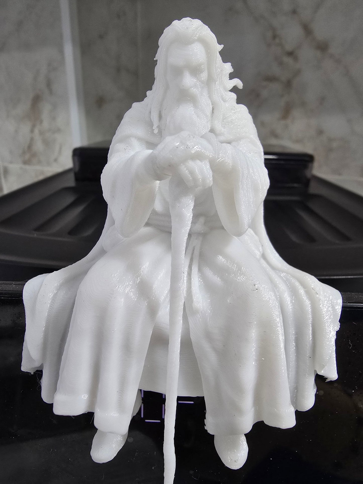 Figura de monitor de Gandalf el blanco, El señor de los anillos — Escultura decorativa artesanal| Atenea