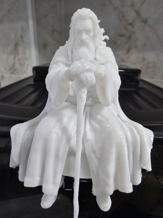 Figura de monitor de Gandalf el blanco, El señor de los anillos — Escultura decorativa artesanal| Atenea