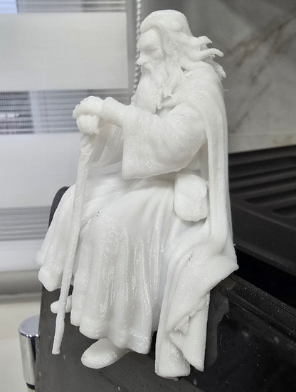 Figura de monitor de Gandalf el blanco, El señor de los anillos — Escultura decorativa artesanal| Atenea