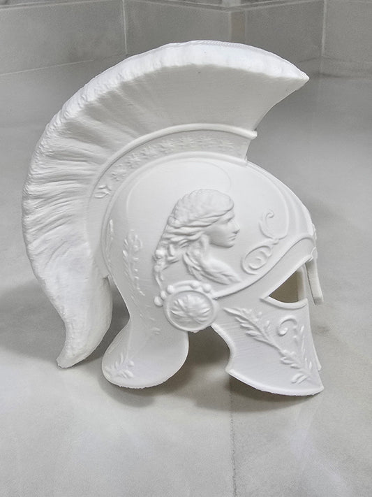 Casco hoplita — Escultura decorativa artesanal | Atenea