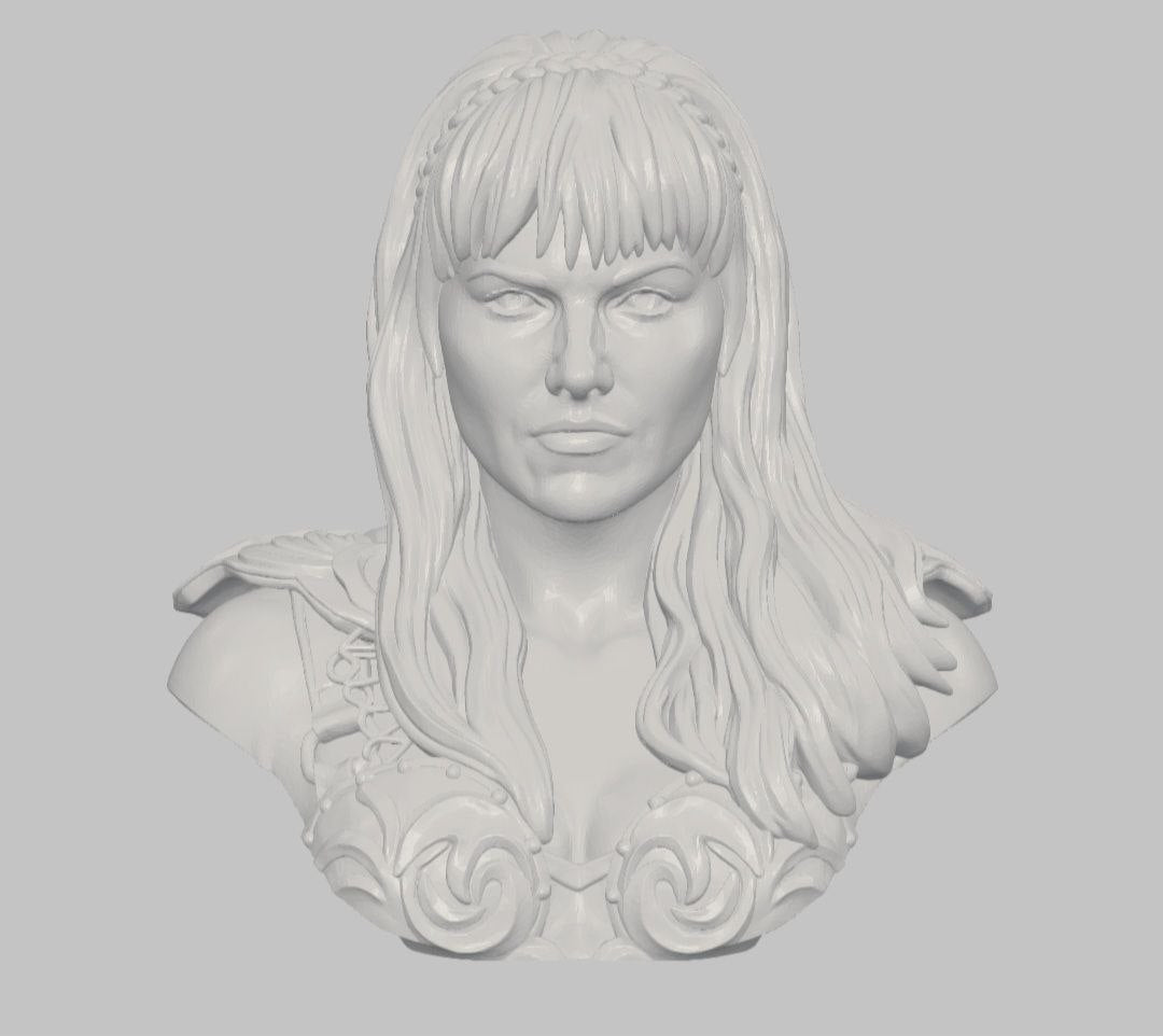 Busto de Xena, princesa guerrera — Escultura decorativa artesanal | Atenea