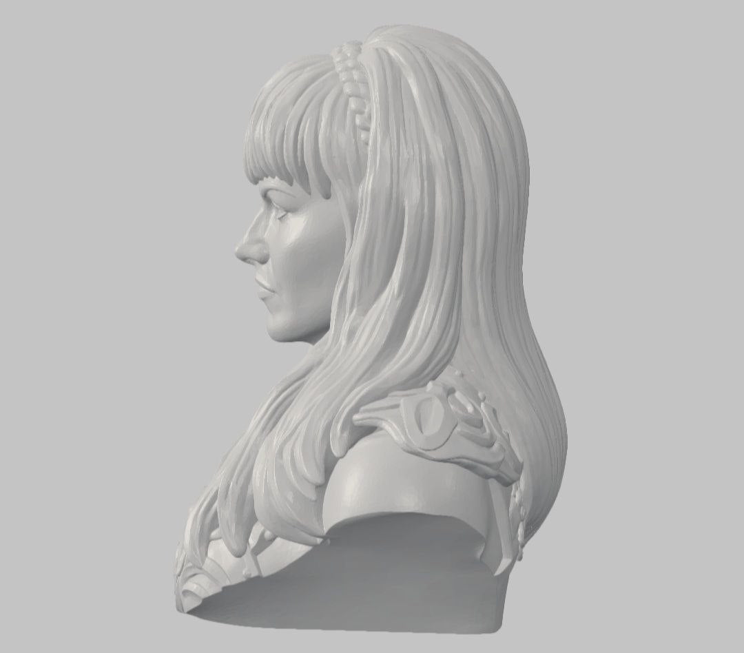 Busto de Xena, princesa guerrera — Escultura decorativa artesanal | Atenea