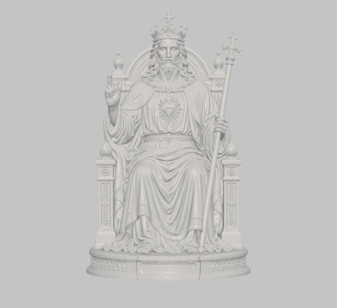 Jesús sentado en el trono — Escultura decorativa artesanal | Atenea