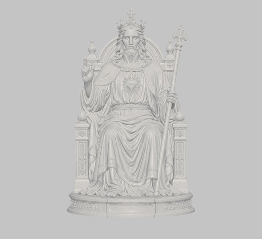 Jesús sentado en el trono — Escultura decorativa artesanal | Atenea