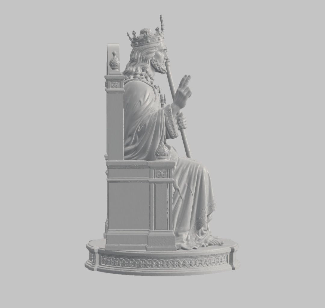 Jesús sentado en el trono — Escultura decorativa artesanal | Atenea
