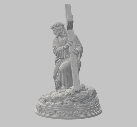 Jesús cargando la cruz — Escultura decorativa artesanal | Atenea