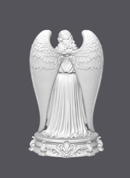 Ángel de la guarda con niño — Escultura decorativa artesanal | Atenea
