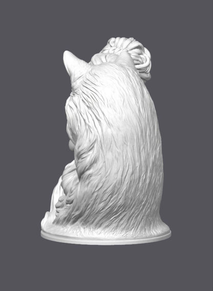 Mujer con lobo — Escultura decorativa artesanal | Atenea