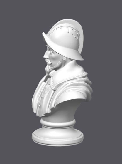 Busto conquistador español –  Escultura decorativa artesanal | Atenea
