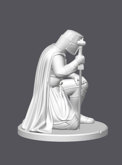 Templario arrodillado –  Escultura decorativa artesanal | Atenea