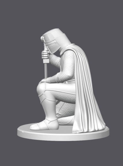 Templario arrodillado –  Escultura decorativa artesanal | Atenea