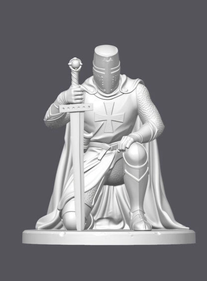 Templario arrodillado –  Escultura decorativa artesanal | Atenea