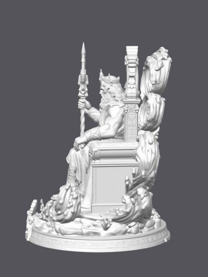Poseidón entronizado –  Escultura decorativa artesanal | Atenea