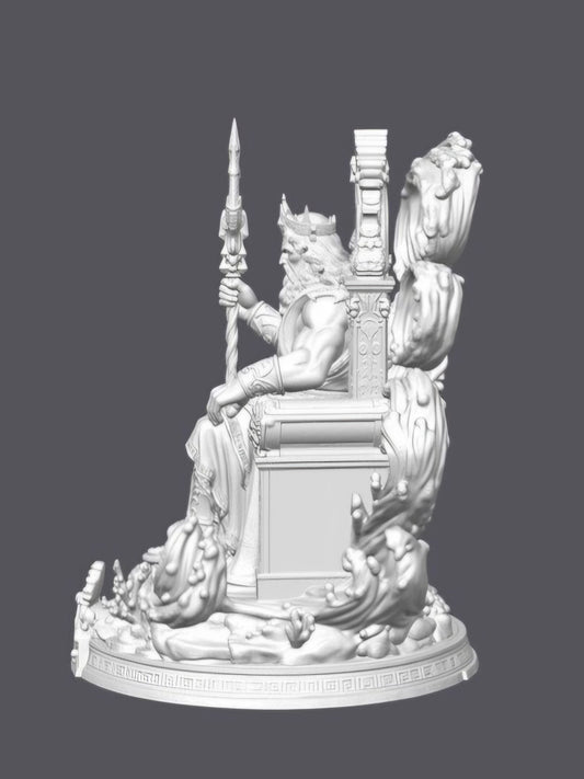 Poseidón entronizado –  Escultura decorativa artesanal | Atenea