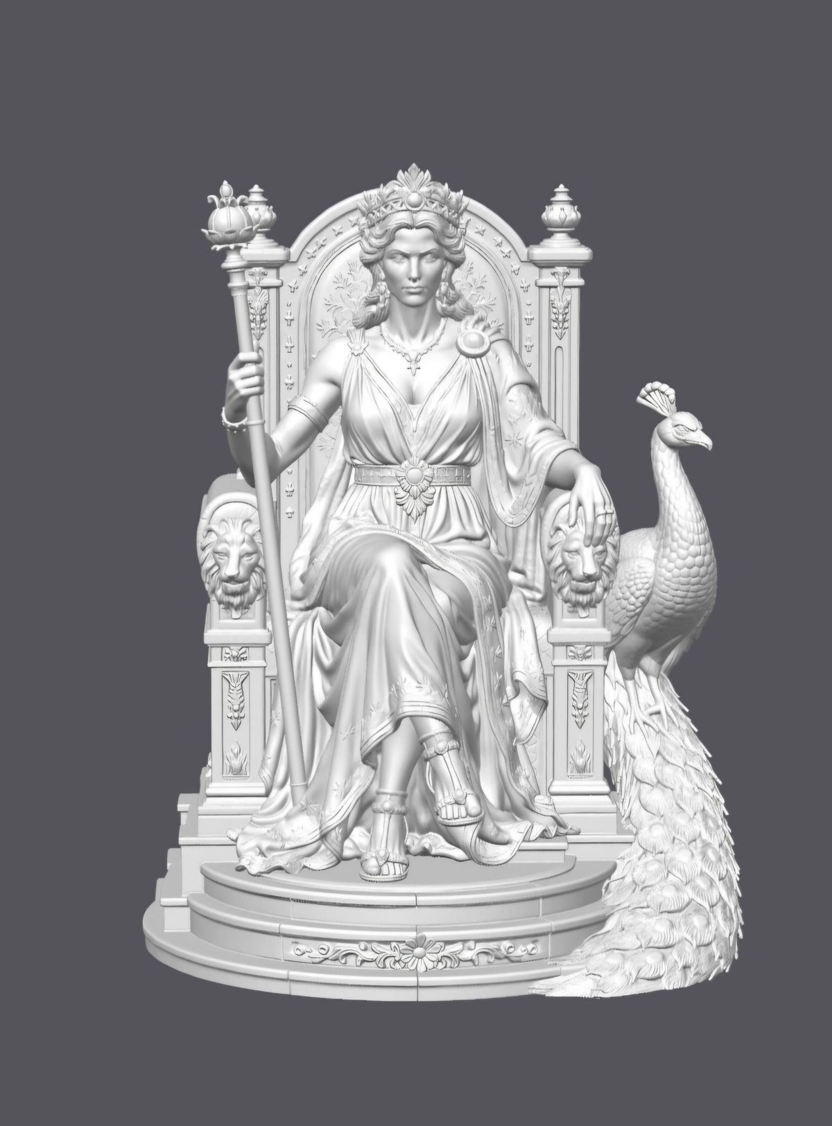 Hera entronizada –  Escultura decorativa artesanal | Atenea