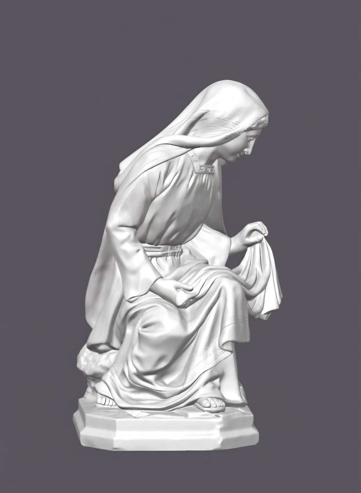 Virgen María, figura para belén –  Escultura decorativa artesanal | Atenea