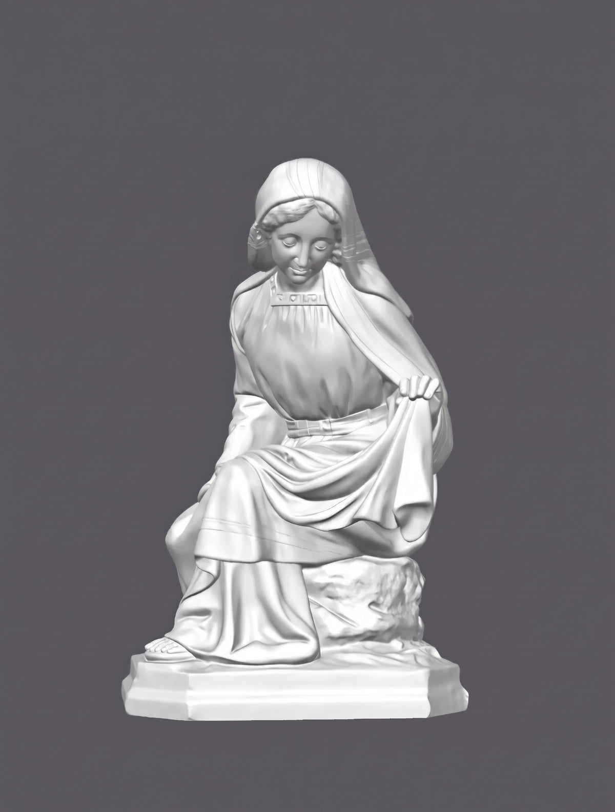 Virgen María, figura para belén –  Escultura decorativa artesanal | Atenea